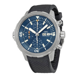 IWC Aquatimer Chronograph Blue Dial Black Rubber Mens Watch IW3768-05 iw376805