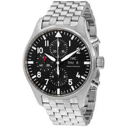 IWC Pilot Automatic Chronograph Black Dial Mens Watch iw377710
