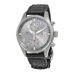 IWC Pilot Spitfire Silver Dial Chronograph Mens Watch iw387809