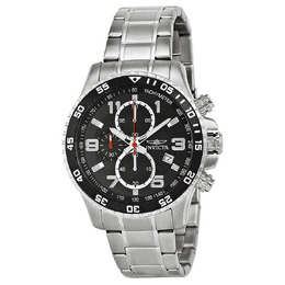 Invicta Specialty Chronograph Black Dial Stainless Steel Mens Watch 14875