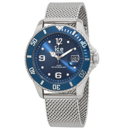 Ice-Watch Ice Quartz Blue Dial Stainless Steel Mesh Mens Watch 017667