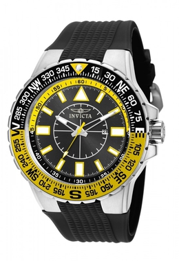 Invicta Aviator Series Mens Black Dial Silicone Watch 19267