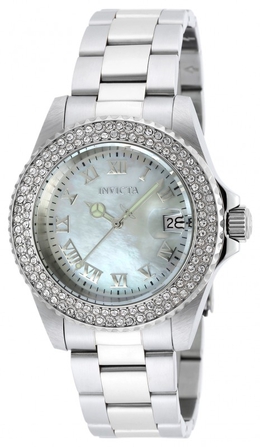 Invicta 19873 Angel Mother of Pearl Dial Stainless Steel Bracelet Ladies Watch