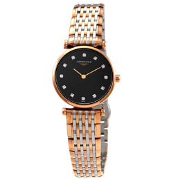 Longines La Grande Classique Quartz Diamond Black Dial Ladies Watch l4.209.1.57.7