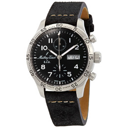 Mathey-Tissot Type 21 Chrono Automatic Chronograph Black Dial Mens Watch h1821chatlng
