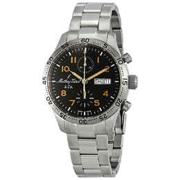 Mathey-Tissot Type 21 Chrono Automatic Chronograph Black Dial Mens Watch h1821chatno