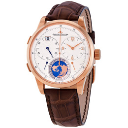 Jaeger LeCoultre Duometre Travel Time Hand Wind White Dial Mens Watch q6062420