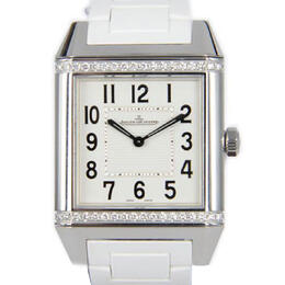Jaeger LeCoultre Reverso Squadra Classique White Dial Diamond Rubber Ladies Watch q7068721
