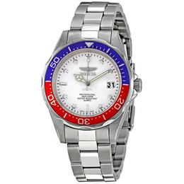 Invicta Pro Diver Quartz Silver Dial Pepsi Bezel Mens Watch 8933