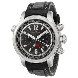 Jaeger LeCoultre Master Compressor Automatic Black Dial Black Leather Mens Watch q1768421