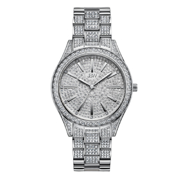JBW Cristal 34 Quartz Diamond Silver Dial Ladies Watch j6383c
