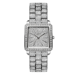 JBW Cristal Quartz Diamond Crystal Silver Dial Ladies Watch j6386c