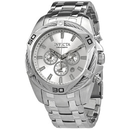 Invicta Bolt Chronograph Quartz Mens Watch - Silver Dial, Analog Display, Triangle Case Shape (Model: 34117)