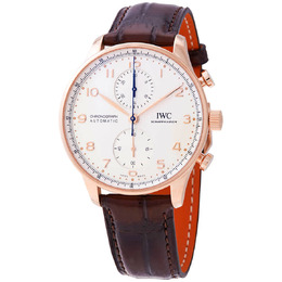 IWC Portugieser Chronograph Automatic White Dial 18kt Rose Gold Mens Watch IW3716-11 iw371611