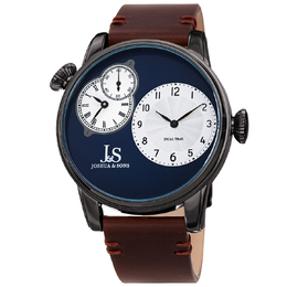 JX142GNBR Joshua & Sons Dual Time Quartz Blue Dial Mens Watch