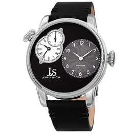 Joshua & Sons Dual Time Quartz Black Dial Mens Watch JX142SSBK - Men's Analog Fashion Watch with Large 49mm Case