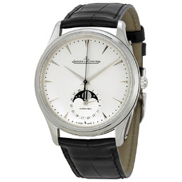 Jaeger LeCoultre Master Silver Dial Leather Mens Watch q1368420