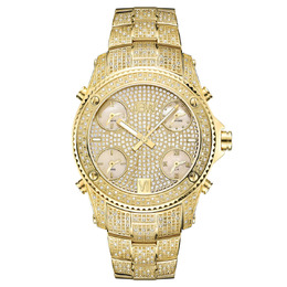 JBW Jet Setter Gold-tone Multiple Time-Zone Diamond Mens Watch jb-6213-a
