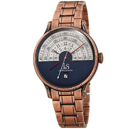 Joshua & Sons JX153RGBU Date Blue Dial Mens Watch