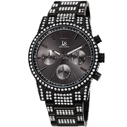 Joshua & Sons Crystal Black Dial Mens Watch JX138BK