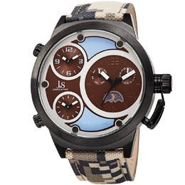 Joshua & Sons Mens Quartz Watch Triple Time Zone Dial jx13еч