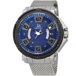 Joshua & Sons Mens Watch Quartz Blue Dial with Skeleton Hands - Model JX132BU