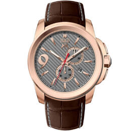 Jivago Gliese Mens Watch Grey Dial Brown Leather - Model JV1512