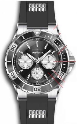 Invicta 37316 Aviator Ladies Watch - Black Dial, Stainless Steel & Silicone Strap