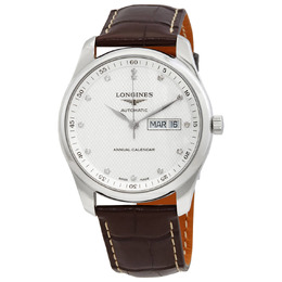Longines Master Automatic Chronometer Diamond Silver Dial Mens Watch l2.910.4.77.3