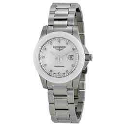 Longines Conquest Diamond Mother of Pearl Dial Stainless Steel Ladies Watch l3.257.4.87.6