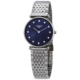 Longines La Grande Classique Sunray Blue Diamond Dial Ladies Watch l4.512.4.97.6