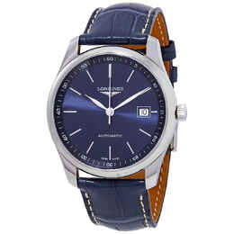 Longines Master Automatic Blue Dial Blue Leather Mens Watch L2793492