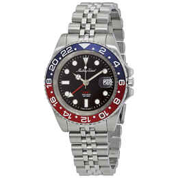 Mathey-Tissot Mathy Vintage GMT Black Dial Pepsi Bezel Mens Watch h903ar