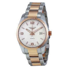 Longines Conquest Classic Automatic Silver Dial 18k Rose Gold Mens Watch l2.785.5.76.7