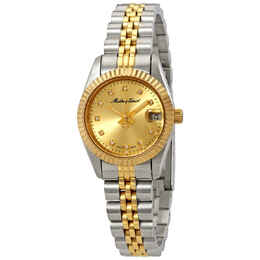 Mathey-Tissot Mathey II Quartz Crystal Gold Dial Ladies Watch d710bdi