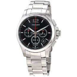 Longines Conquest V.H.P. Perpetual Chronograph Quartz Black Dial Mens Watch l37174566