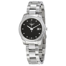 Longines Conquest Black Dial Diamond Ladies Watch l3.401.0.57.6