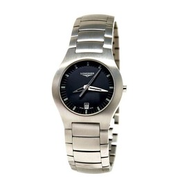 Longines Oposition Quartz Black Dial Ladies Watch l3.505.4.52.6