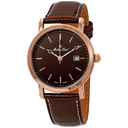 Mathey-Tissot City Brown Dial Brown Leather Mens Watch h611251pm
