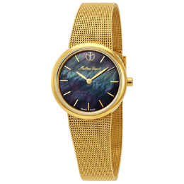 Mathey-Tissot Milly Black Mother of Pearl Dial Ladies Gold Tone Watch d403pyn