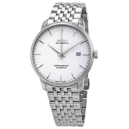 Mido Baroncelli Chronometer Silicon Automatic Silver Dial Mens Watch M027.408.11.031.00 m0274081103100