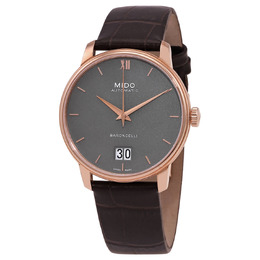 Mido Baroncelli Automatic Grey Dial Watch with Rose Gold-tone Accents - Model M0274263608800