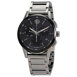 0607558 Movado Museum Sport Chronograph Quartz Black Dial Mens Watch