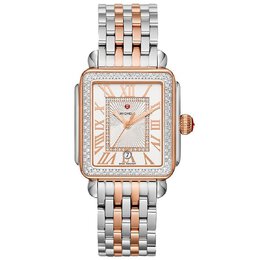 Michele Deco Quartz Diamond Silver Sunray Dial Ladies Watch mww06t000220
