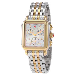 Michele Deco Chronograph Quartz Diamond White Mother of Pearl Dial Ladies Watch: Model No.