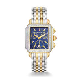 Michele Deco Chronograph Quartz Diamond Blue Dial Ladies Watch mww06a000790