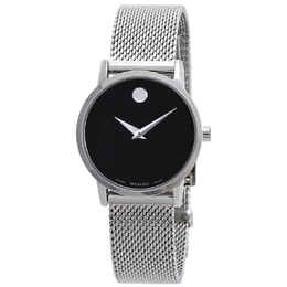 Movado Museum Classic Black Dial Ladies Watch - Elegant Analog Timepiece with Swiss Movement