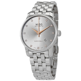 Mido Baroncelli Automatic Diamond Rhodium Dial Mens Watch M86004671