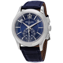 Patek Philippe Complications Blue Dial Annual Calendar Platinum Mens Watch 5905p-001
