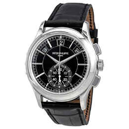 Patek Philippe Complications Black Dial Annual Calendar Platinum Mens Watch 5905p-010